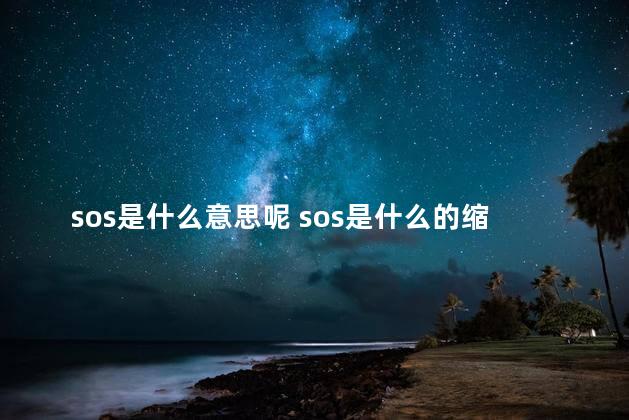 sos是什么意思呢 sos是什么的缩写